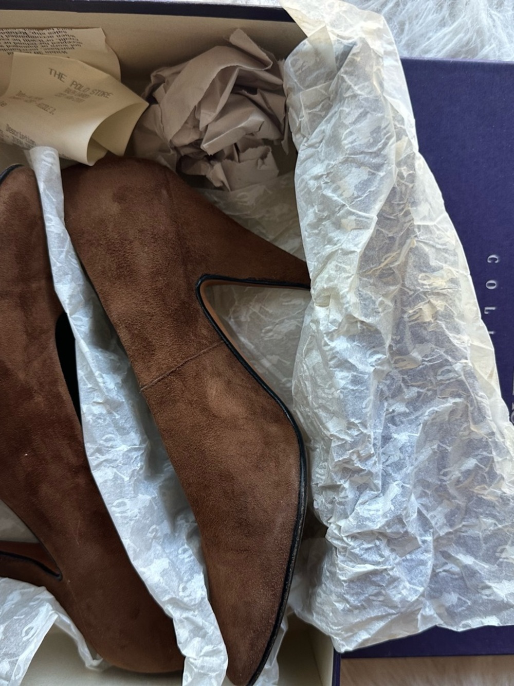 Vintage from 1998 Chestnut Brown Suede Pointed-Toe Pumps size 6 - Picture 14 of 16